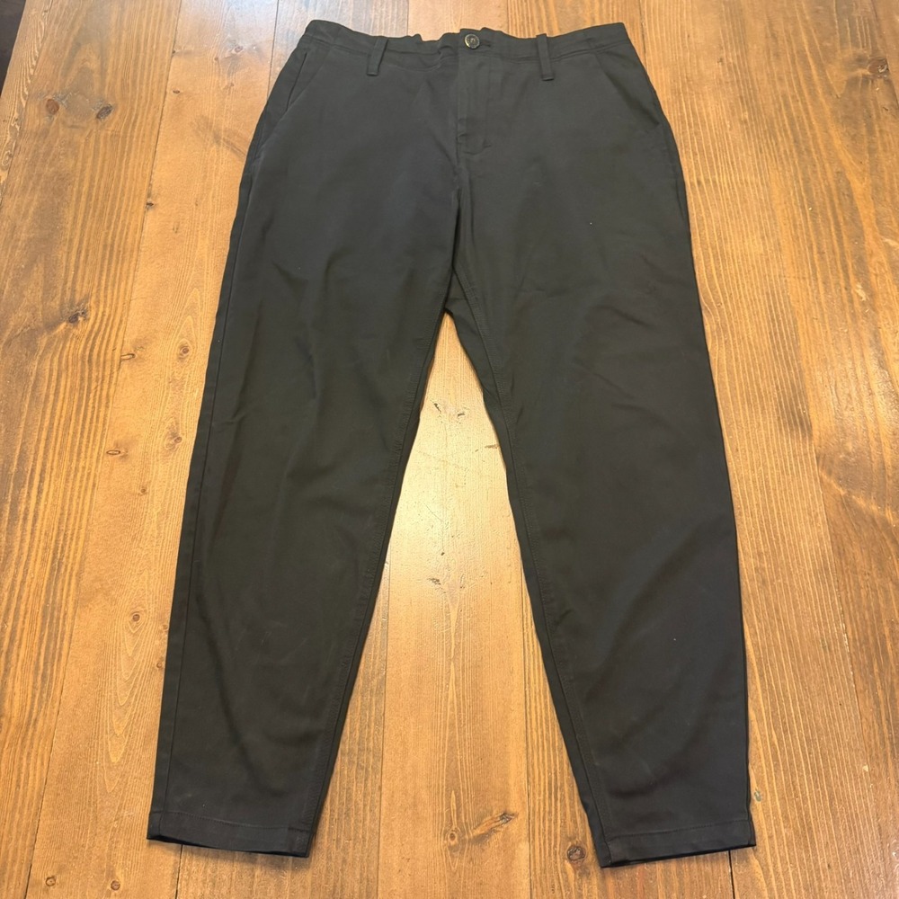 DU/ER DUER No Sweat Relaxed Taper Pants Mens 34x28 Black Stretch Preppy Classic